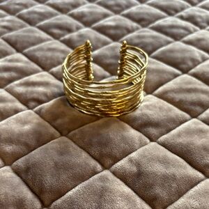 Anthropologie Gold Wire Wrap Bracelet